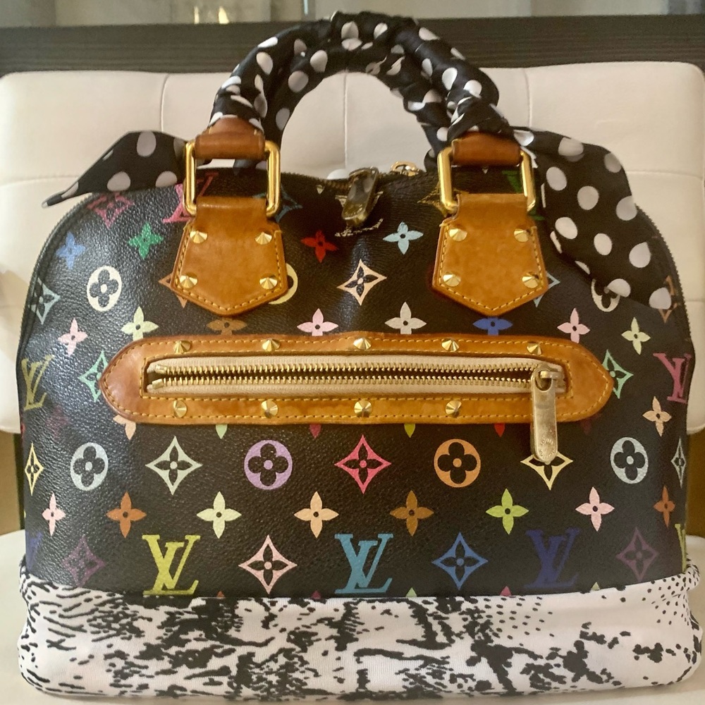 Vintage Murakami Multi Color Louis Vuitton Alma PM Bag 12W x 9.75H x 5D inches